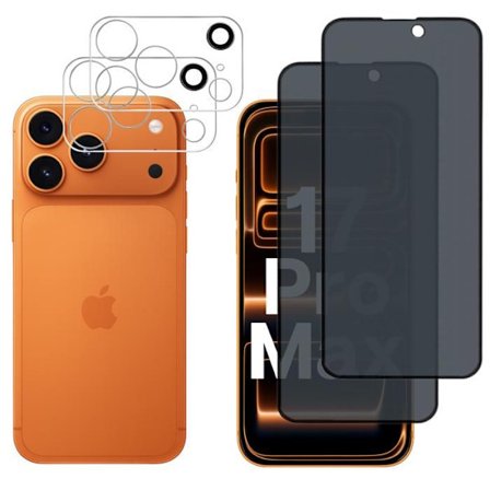 Lujitettu lasi - PHONILLICO - iPhone 17 PRO MAX - Pakkaus 2 - Naarmunkestävä - Kameransuojus