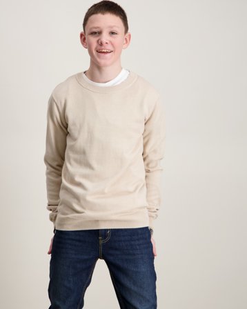 RYVLS Brandon Knit Crewneck Beige Truien Jongens - Kids Brand Store