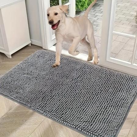 Dørmatte for hund med gjørmete poter, absorberer fuktighet og skitt, sklisikker vaskbar M