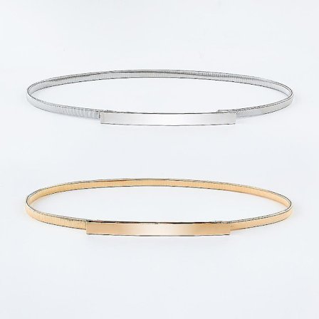 Naisten Ohut Elastinen Vyö Metallivyö Lukolla (2 kpl, Kulta, Hopea)