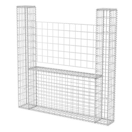 Vidaxl Gabionkorg U-formad Galvaniserat Stål 160x20x150 Cm Silver