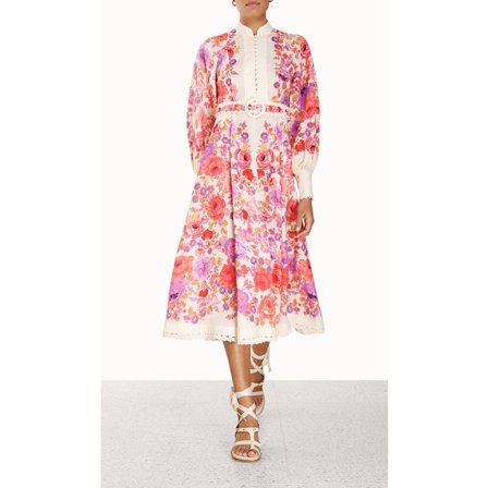 Naisten pitkähihainen pitsikuvioinen mekko kesälomalle rannalle rento midi-aurinkomekko