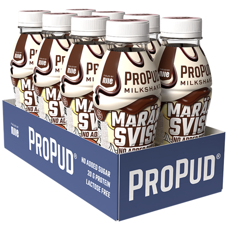 8 x ProPud Protein Milkshake, 330 ml, Marängsviss
