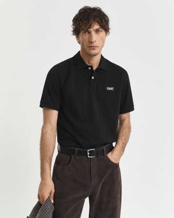 GANT Herren Poloshirt mit kleiner Grafik (S) Schwarz