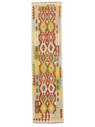 Kelim Afghan Old Style Handvävd 80X299 Hallmatta Brun/Orange Afghanistan