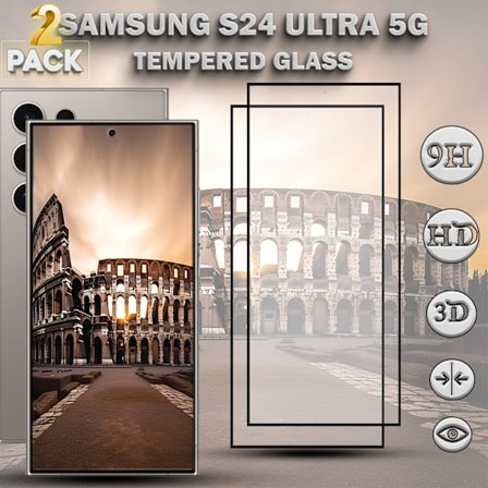 2-Pack SAMSUNG S24 ULTRA Näytönsuoja - Karkaistu Lasi 9H - Super laatu 3D