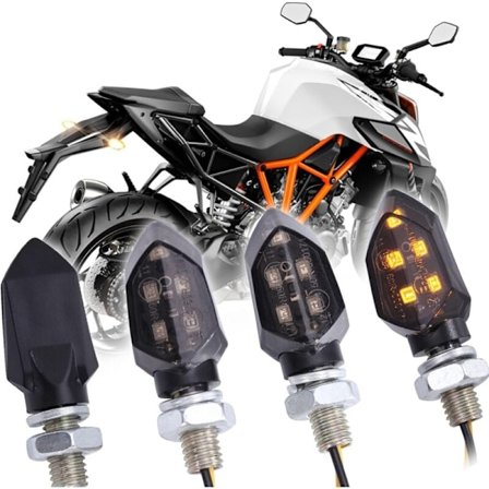 4 kpl Mini LED-moottoripyörän suuntavilkut, vedenpitävät 12 V, yhteensopivat Harley Kawasaki Yamaha Suzuki Hondan kanssa