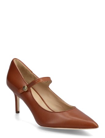 Lanette Calfskin Mary Jane Pump Brown Lauren Ralph Lauren