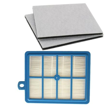 1st Hepa-filter + 2st motorbomullsfilter för Efh12w Aef12w Fc8031 El012w Fc9080 Fc9088