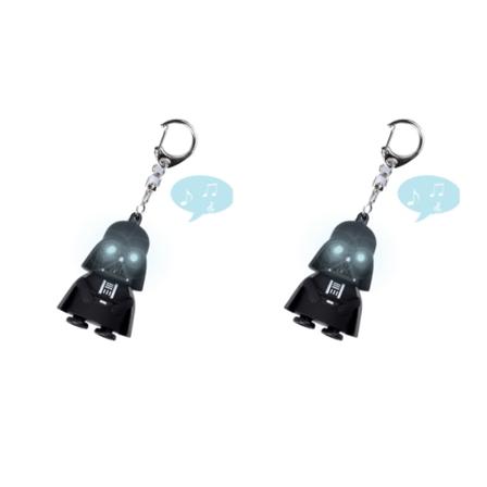 2-pack Kreativa tecknade Samurai LED-ljudnyckelringar