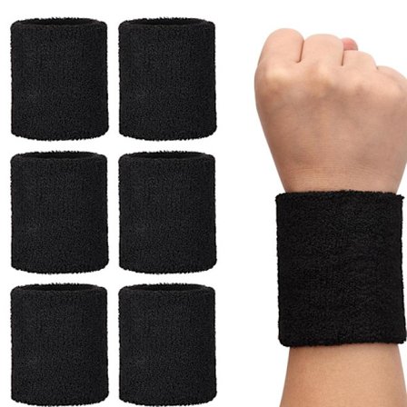 6-pak Svedbånd til mænd og kvinder, Atletiske svedbånd, Tennisarmbånd, Fugttransporterende svedbånd til træning, fodbold, basketball, sport