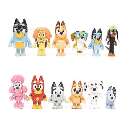 Piirretty animaatio Bluey leikkiajan lelujen mallinuket lasten lelut lahjat (FMY) 12PCS
