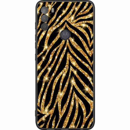 Motorola Moto G50 Svart Skal Gold & Glitter