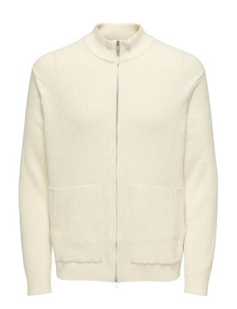 ONLY & SONS Onslaw Reg Ls Cardigan Knit Frml - Cream - XL