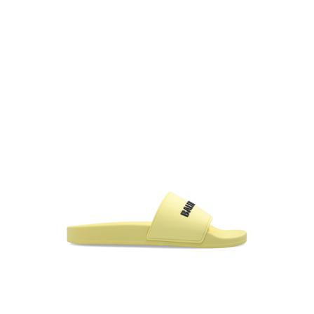 Balenciaga, Slides with logo Geel, Dames, Maat:35 EU