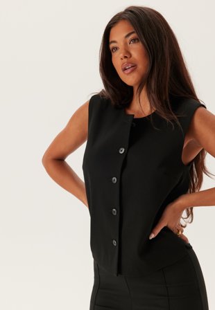 Object Collectors Item - Objlisa Re Waistcoat Div - Black - Kläder - - Bubbleroom