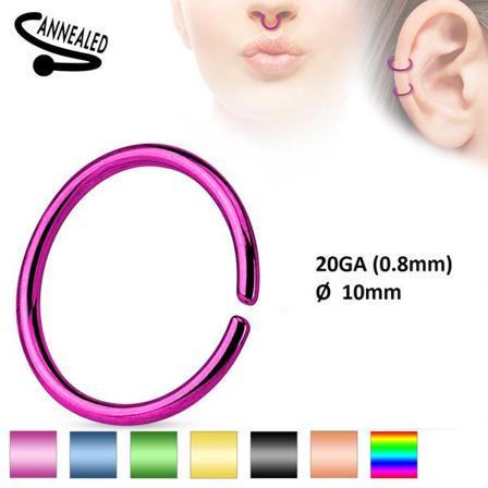 1st. 10 Mm Piercing Ring I Annealed 316l Kirurgisk Stål (8 Val) 1 Fuxia