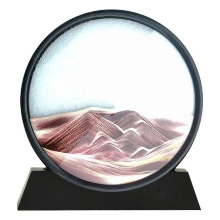 3D Flytende Sandkunst Bilde Rundt Glass Dyphavs Sandscape Kvikksand Maleri Sett brown