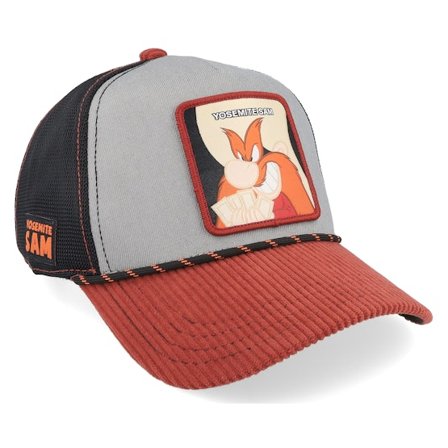 Capslab - Grå trucker Caps - Looney Tunes Yosemite Sam Black/Grey/Red Premium A-Frame Trucker @ Hatstore