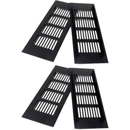 4kpl Alumiiniseos Musta Suorakulmainen Ilmanvaihtosuoja Soffit Venttiilit Kaappiin Vaatekaappiin Kenkäkaappiin