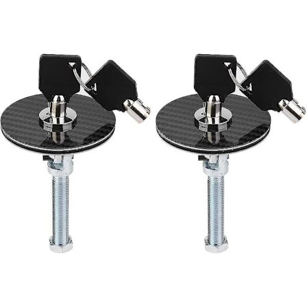 Hurtigudløsning, Universal Carbon Style Motorhjelmslåslås Nøglepin Kit2pcsblack