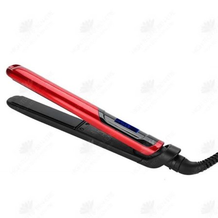 HTBE Hårglatter med keramisk bøjle skader ikke glat hår, dobbelt brug, pandehår, store krøller, hårglatter