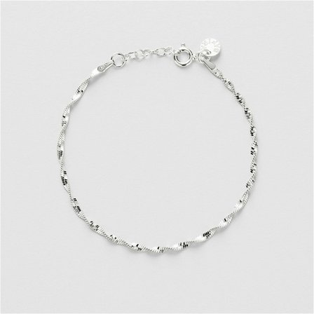 Twisted Herringbone Armbånd - STERLINGSØLV