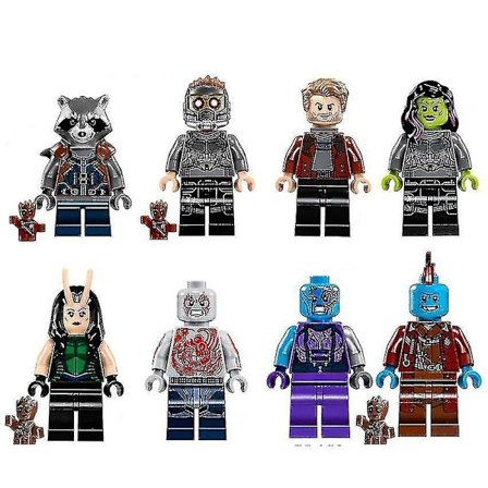 8pcs Superhero Raccoon Yongdu Star Star Nebula Small Tree Man Children Assembled Puzzle Building Block Minifigure Toy