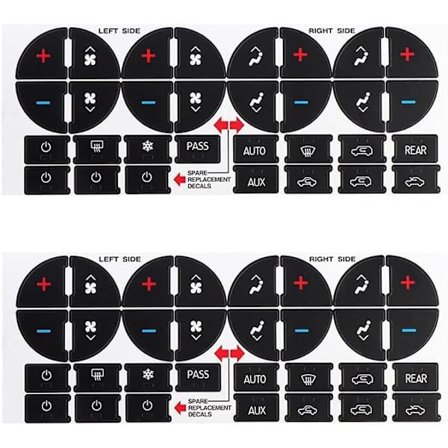 31 Knappreparationsdekal Bil Dash Knappreparationsdekal Kit, PVC A/C Kontroll Radio Audio Dash Knappdekorationsdekal