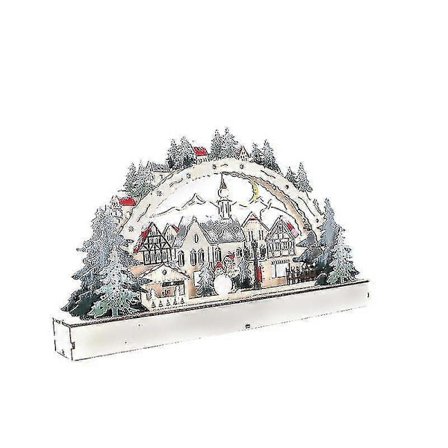 Julelys Tre Festlige Scener LED Tre Julelandsby Scene Tre Opplyst Bro Festlig Vindusdekorasjon Innendørs-lingling}