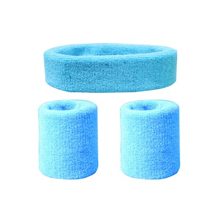 1 stk Hodebånd og 2 stk Håndleddsbånd Elastisk Anti-Skli Svettebånd Håndleddstøttebånd for Sport Løping Fotball Tennis