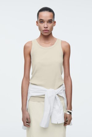 COS Ribbed Tank Top in Green - Women