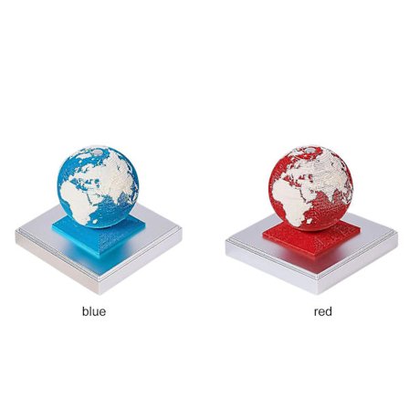 Kreativ 3D Jord Kalender DIY Skrivebordsdekoration Blå Rød
