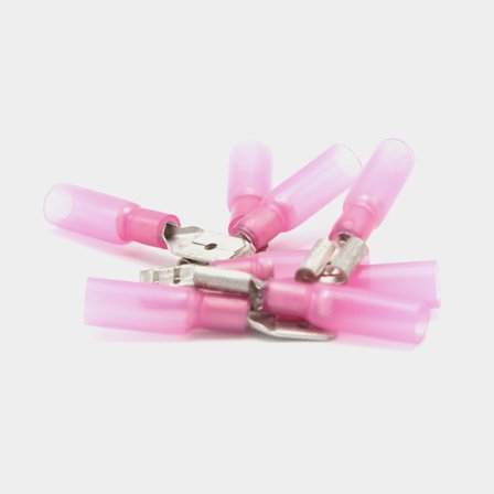 Terminales planas con tubo termorretráctil adhesivo Oceanflex, para cable de 0.5 - 1.5 mm², paquete de 10, rojo