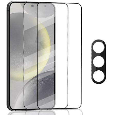 2-Pack Samsung S24 Plus 5G Skärmskydd & 1-Pack linsskydd - Härdat Glas 9H - Super kvalitet 3D