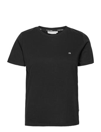 Small Ck C-Neck Top T-shirt Top Sort Calvin Klein