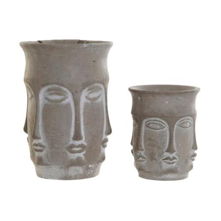 Krukset Dkd Home Decor Cement Ljusgrå (16,5 X 16,5 X 23,5 Cm)