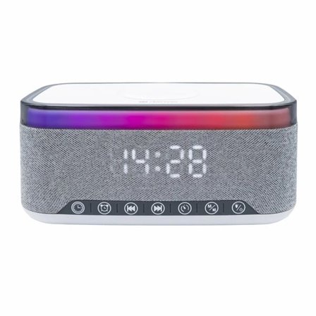 Denver Klockradio med bluetooth och trådlös ladding - Grå