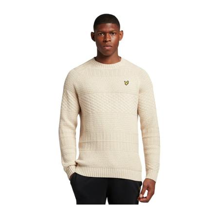 Lyle & Scott Round-neck Knitwear , Beige , Heren , Maat: L Truien & Vesten