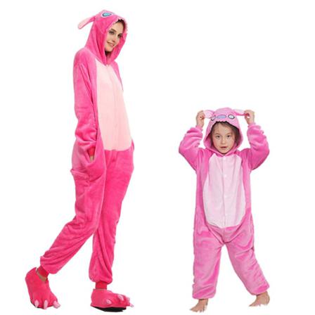 Stitch Blå Rosa Unisex Onesiee Kigurumi Fancy Dress Kostym