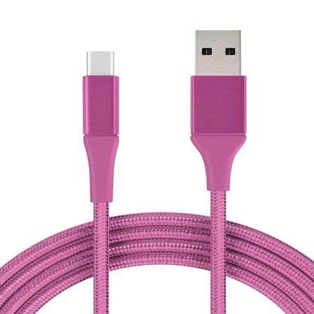 3M USB - USB-C -kaapeli Nylon Quick Charge Pinkki