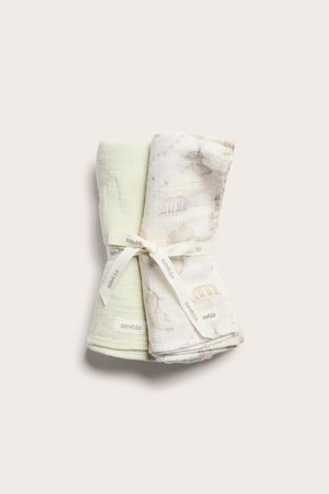 Newbie | 2-pk. musselinpledd | Offwhite