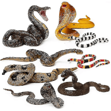 9 st Fake Orm Leksaksfigurer Realistiska Fake Orm Skämt Gummi Orm Rekvisita R - jue.T