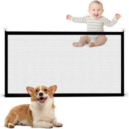 Dør til kæledyr, sikkerhedsdør til hunde, gitter til hunde, isoleringsnet ved indgangen til indendørs- og udendørstrapper