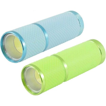 Mini Ficklampa, Kompakt, Färgad Hög Lumen LED Ficklampa Med 2 Roliga Färger (Limegrön Och Blå) Barnficklampa Batterier Ingår (Grön Blå)(
