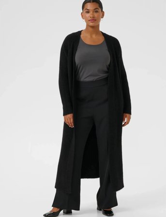Kaffe Curve Kcrinye Long Cardigan - Black - XL
