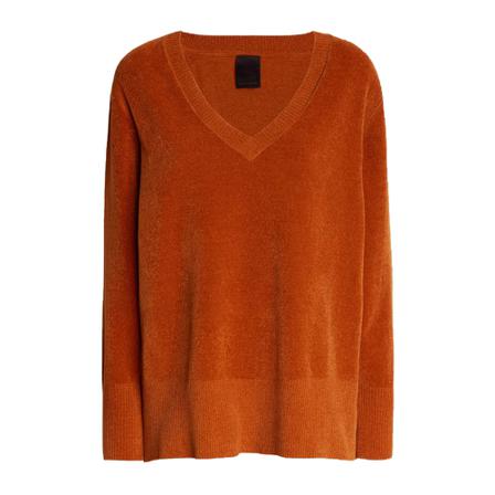 Rrd, V-Neck Velvet Sweater Pomarańczowy, Kobieta, Rozmiar: L