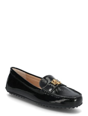Lauren Ralph Lauren Barnsbury Crinkle Patent Leather Driver - Black - 41