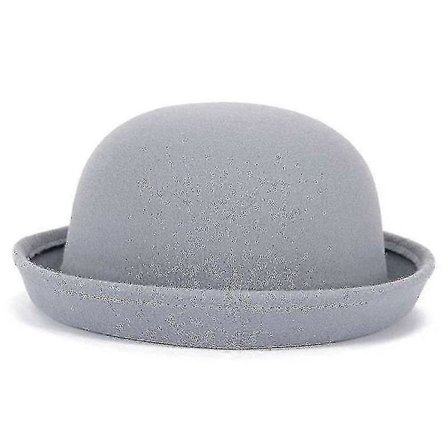 Trendy Dame Ensfarvet Bowler Derby Uld Filt Hat