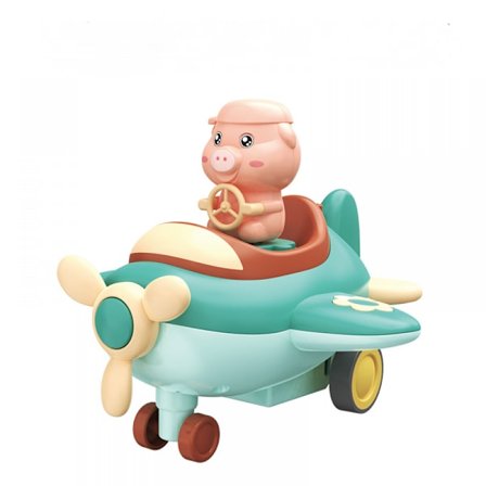 Interaktivt tryck-och-gå-flygplanleksak för barn - Söt design och lätt att använda - Perfekt för pojkar och flickors lektid (Grön)